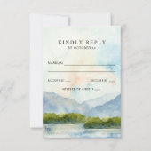 Rustische Waterverf in het winterhuwelijk RSVP Kaartje (Voorkant)