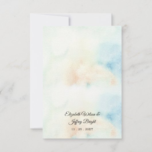 Rustische Waterverf in het winterhuwelijk RSVP Kaartje (Achterkant)