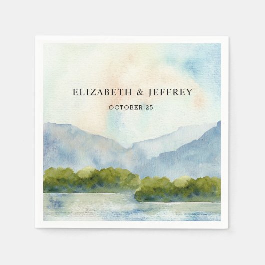 Rustische Waterverf in het winterhuwelijk Servet (Voorkant)