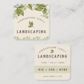 Rustische Waterverf Landscaping Vierkante Visitekaartje (Voorkant / Achterkant)