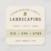 Rustische Waterverf Landscaping Vierkante Visitekaartje (Achterkant)