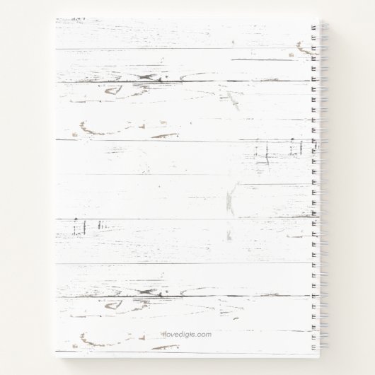 Rustische Waterverf Laurel Wreath Monogram Recipe Notitieboek (Achterkant)