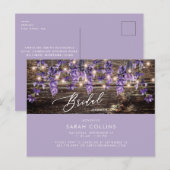 Rustische Waterverf Lavender Bridal Rustic Shower Uitnodiging Briefkaart (Voorkant / Achterkant)