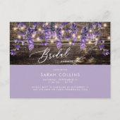Rustische Waterverf Lavender Bridal Rustic Shower Uitnodiging Briefkaart (Voorkant)