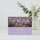 Rustische Waterverf Lavender Bridal Rustic Shower Uitnodiging Briefkaart (Staand voorkant)