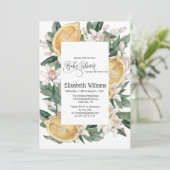 Rustische Waterverf Lemon Italiaans Citrus Baby sh Kaart (Staand voorkant)