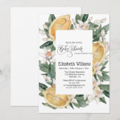 Rustische Waterverf Lemon Italiaans Citrus Baby sh Kaart (Voorkant / Achterkant)