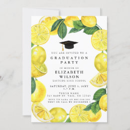 Rustische Waterverf Lemon Wreath Afstuderen Kaart