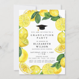 Rustische Waterverf Lemon Wreath Afstuderen Kaart