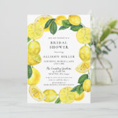 Rustische Waterverf Lemon Wreath Vrijgezellenfeest Kaart (Staand voorkant)