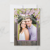 Rustische Waterverf Lilacs op houtenfoto's Save The Date (Voorkant)