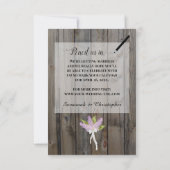 Rustische Waterverf Lilacs op houtenfoto's Save The Date (Achterkant)