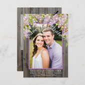 Rustische Waterverf Lilacs op houtenfoto's Save The Date (Voorkant / Achterkant)