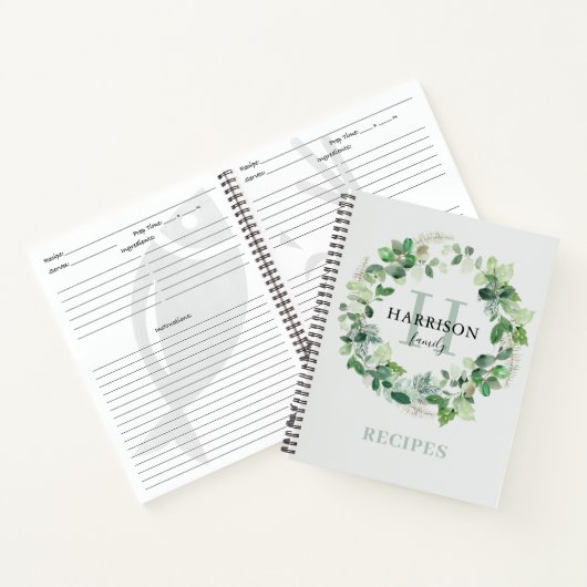 Rustische Waterverf met ontvangst van grote monogr Notitieboek (Binnen)