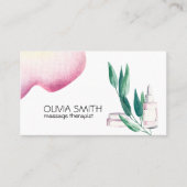 Rustische Waterverf Moord op Floral Visitekaartje (Voorkant)