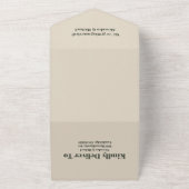 Rustische Waterverf Mountain Forest Winter Wedding All In One Uitnodiging (Buitenkant)