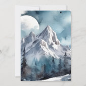 Rustische Waterverf Mountain Forest Winter Wedding Kaart (Achterkant)