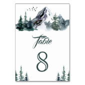 Rustische Waterverf Mountain Forest Winter Wedding Kaart (Voorkant)