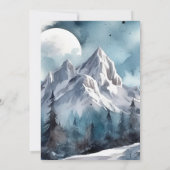 Rustische Waterverf Mountain Forest Winter Wedding Save The Date (Achterkant)