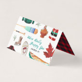 Rustische Waterverf Mountains Weddensportkaart Visitekaartje (Achterkant)