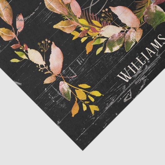 Rustische Waterverf najaar — Zwarte Wreath Family Tissuepapier (Detail)