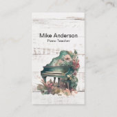 Rustische Waterverf Piano-leraar Visitekaartje (Voorkant)
