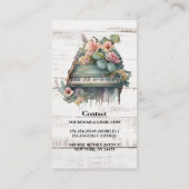 Rustische Waterverf Piano-leraar Visitekaartje (Achterkant)