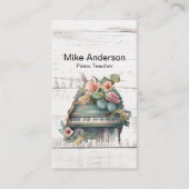 Rustische Waterverf Piano-leraar Visitekaartje (Voorkant)