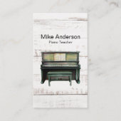 Rustische Waterverf Piano-leraar Visitekaartje (Voorkant)