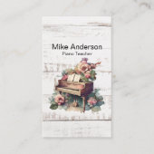 Rustische Waterverf Piano-leraar Visitekaartje (Voorkant)