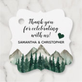 Rustische Waterverf Pine Bindgebergte Hartelijk da Bedankjes Labels