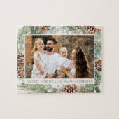 Rustische Waterverf Pine Cone Wreatfoto Legpuzzel (Horizontaal)