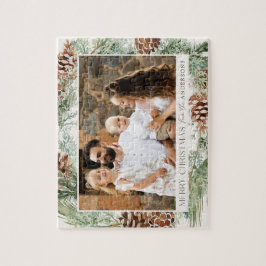 Rustische Waterverf Pine Cone Wreatfoto Legpuzzel