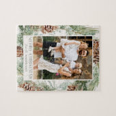 Rustische Waterverf Pine Cone Wreatfoto Legpuzzel (Horizontaal)