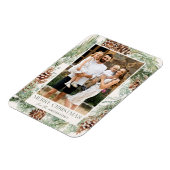 Rustische Waterverf Pine Cone Wreatfoto Magneet (Linkerzijde)