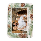 Rustische Waterverf Pine Cone Wreatfoto Magneet (Verticaal)