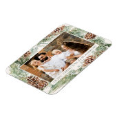 Rustische Waterverf Pine Cone Wreatfoto Magneet (Linkerzijde)