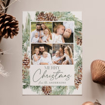 Rustische Waterverf Pine Cone WreatPhoto Collage