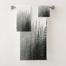Rustische Waterverf Pine Forest Monogrammed