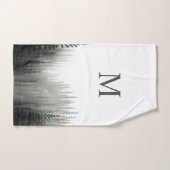 Rustische Waterverf Pine Forest Monogrammed Bad Handdoek (Handdoek)