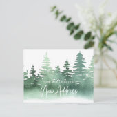 Rustische Waterverf Pine Trees Adres wijzigen Briefkaart (Staand voorkant)