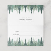 Rustische Waterverf Pine Winter Wedding Plaatskaartje (Buitenkant ongevouwen)