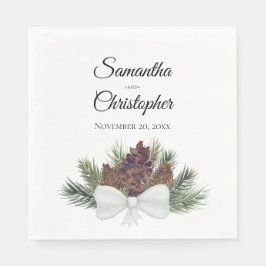 Rustische Waterverf Pinecones Elegant Wedding Servet