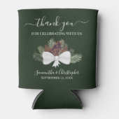 Rustische Waterverf Pinecones Wedding Dank je Blikjeskoeler (Voorkant)