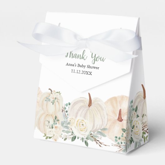 Rustische Waterverf Pumpkin Greenery Baby shower Bedankdoosjes (Voorkant Zijde)