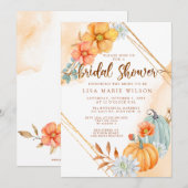 Rustische Waterverf Pumpkins Herfst Vrijgezellenfe Kaart (Voorkant / Achterkant)