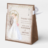 Rustische Waterverf Romantic String Lights Bedankdoosjes (Achterkant)