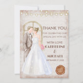  Rustische Waterverf Romantic String Lights Bedankkaart (Voorkant)