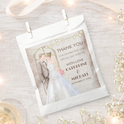  Rustische Waterverf Romantic String Lights Bedankzakje (Geknipt)