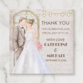  Rustische Waterverf Romantic String Lights F Bedankjes Labels (Voorkant)